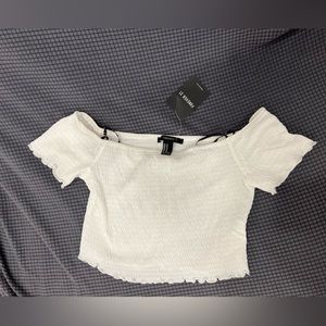 NEW Forever 21 white cropped blouse. Size M.